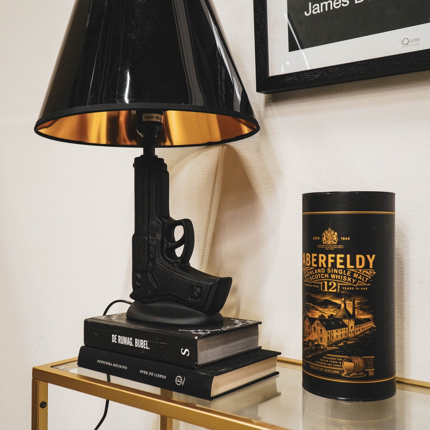 Table Lamp - Gun - Ceramic - Black - E27 -15x9x32cm