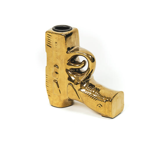 Housevitamin Gun Candle holder - Ceramics- Gold