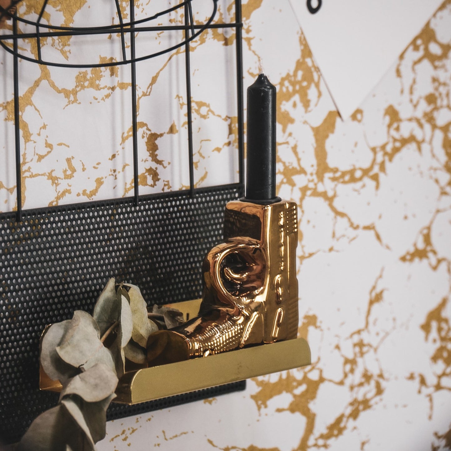 HV Candle Holder Gun Gold