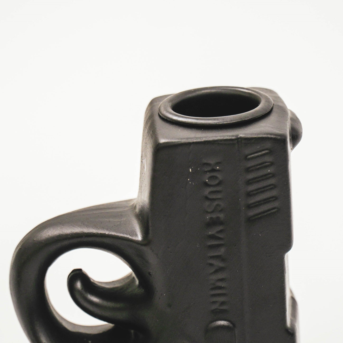 Candle holder - Gun - Ceramics- Black - 12x5x12cm