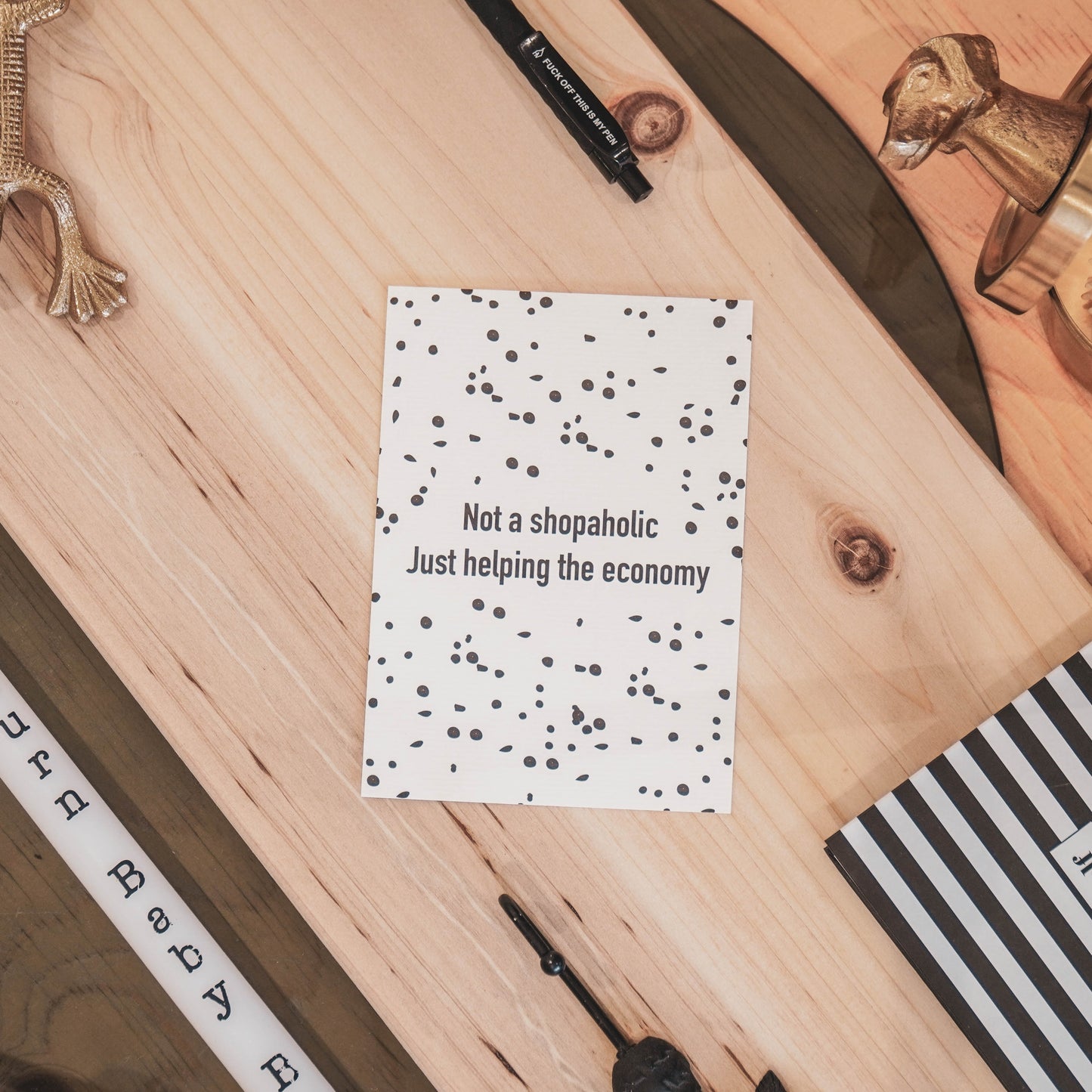 HV Quote Kaart Not a Shopaholic - A6