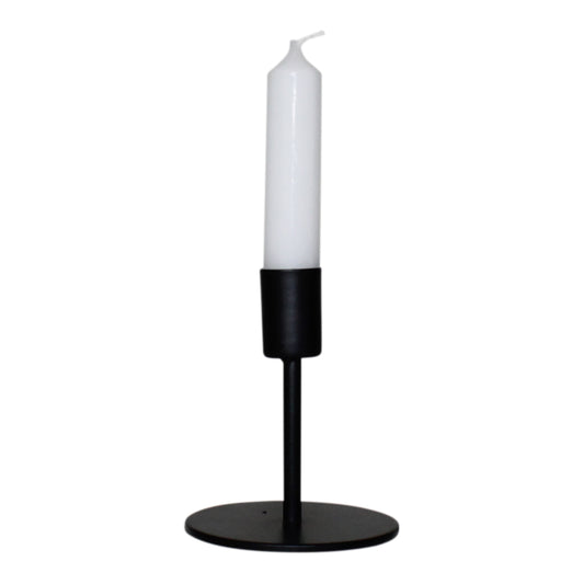 HV Black Round Candleholder - 8x8x10cm
