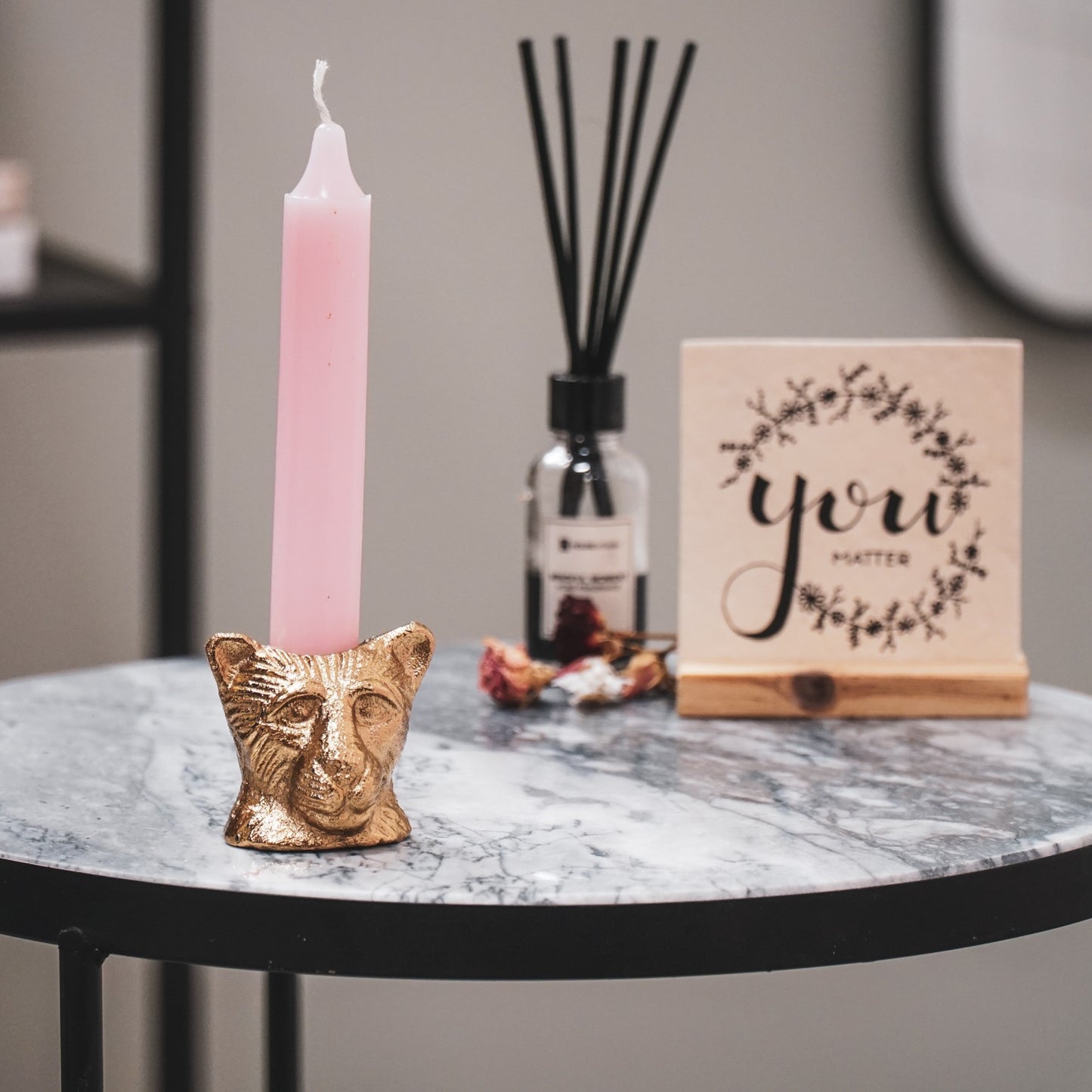 HV Panter Candleholder -Gold- 5,5x4,5x5cm
