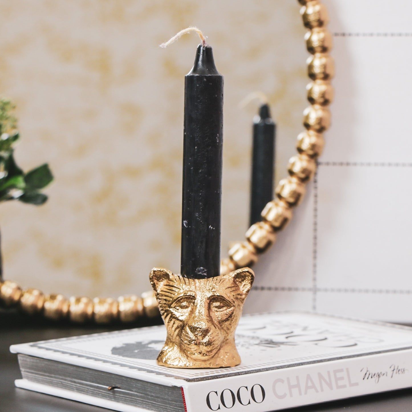 HV Panter Candleholder -Gold- 5,5x4,5x5cm