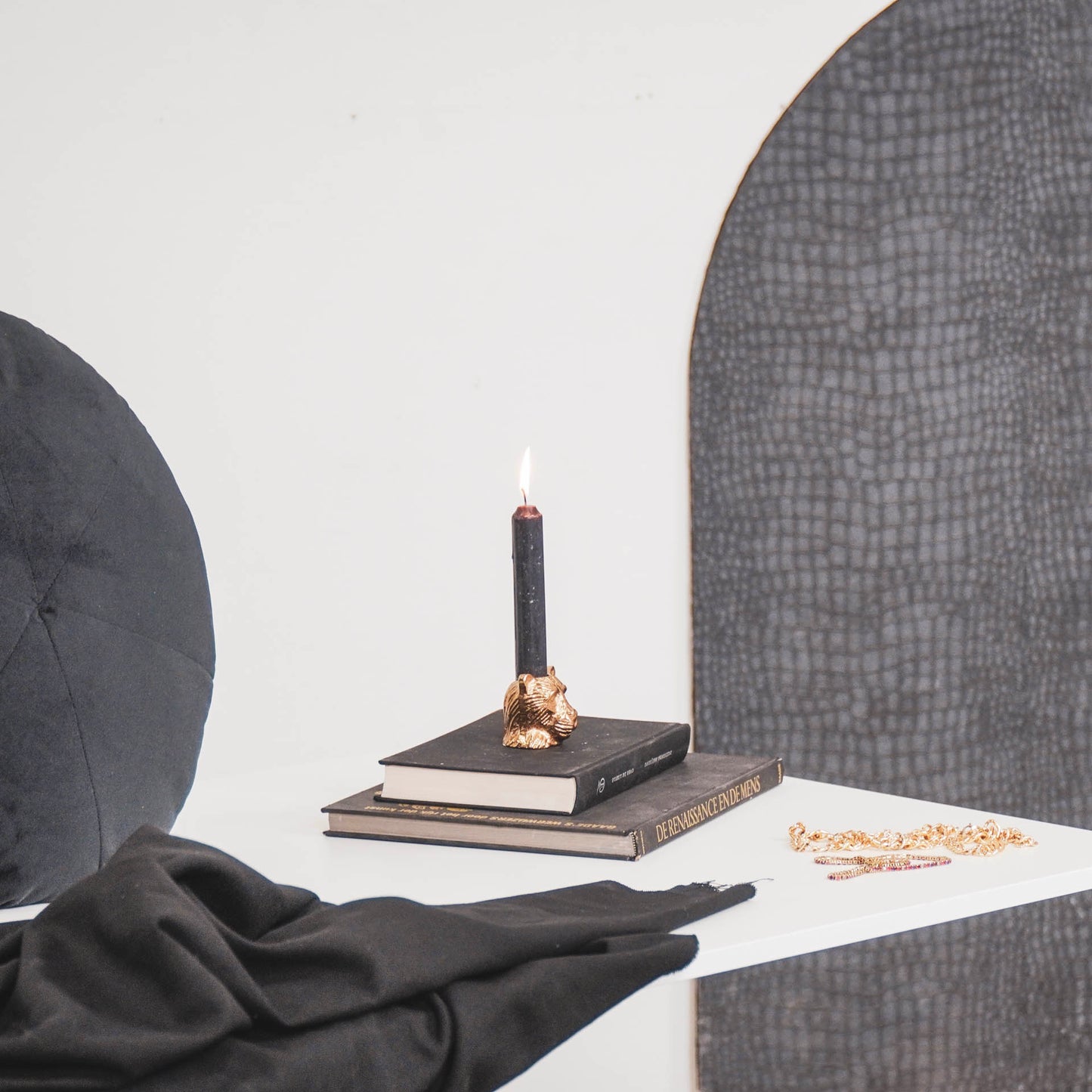 HV Panter Candleholder -Gold- 5,5x4,5x5cm