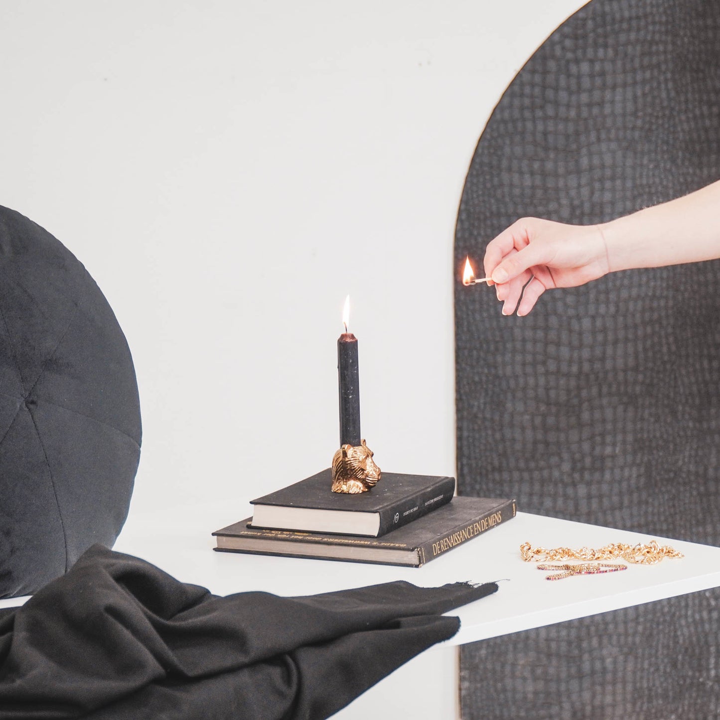 HV Panter Candleholder -Gold- 5,5x4,5x5cm