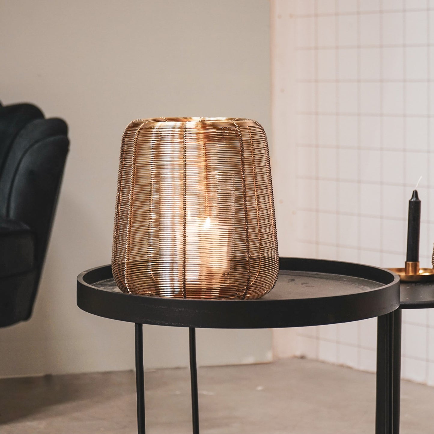 HV Metal Candleholder - Gold - 24 cm