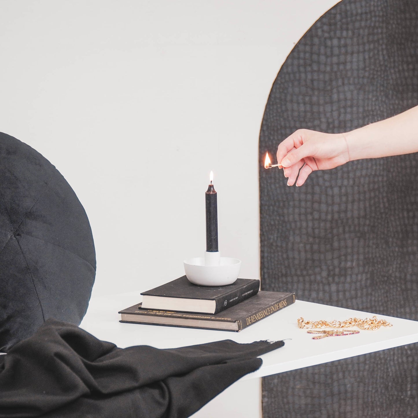 HV Candleholder White - 10x10x6cm