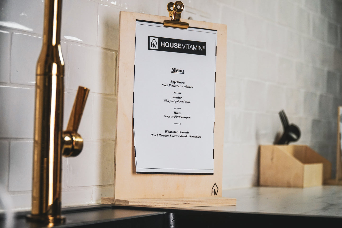 HV WOODEN MEMOHOLDER L