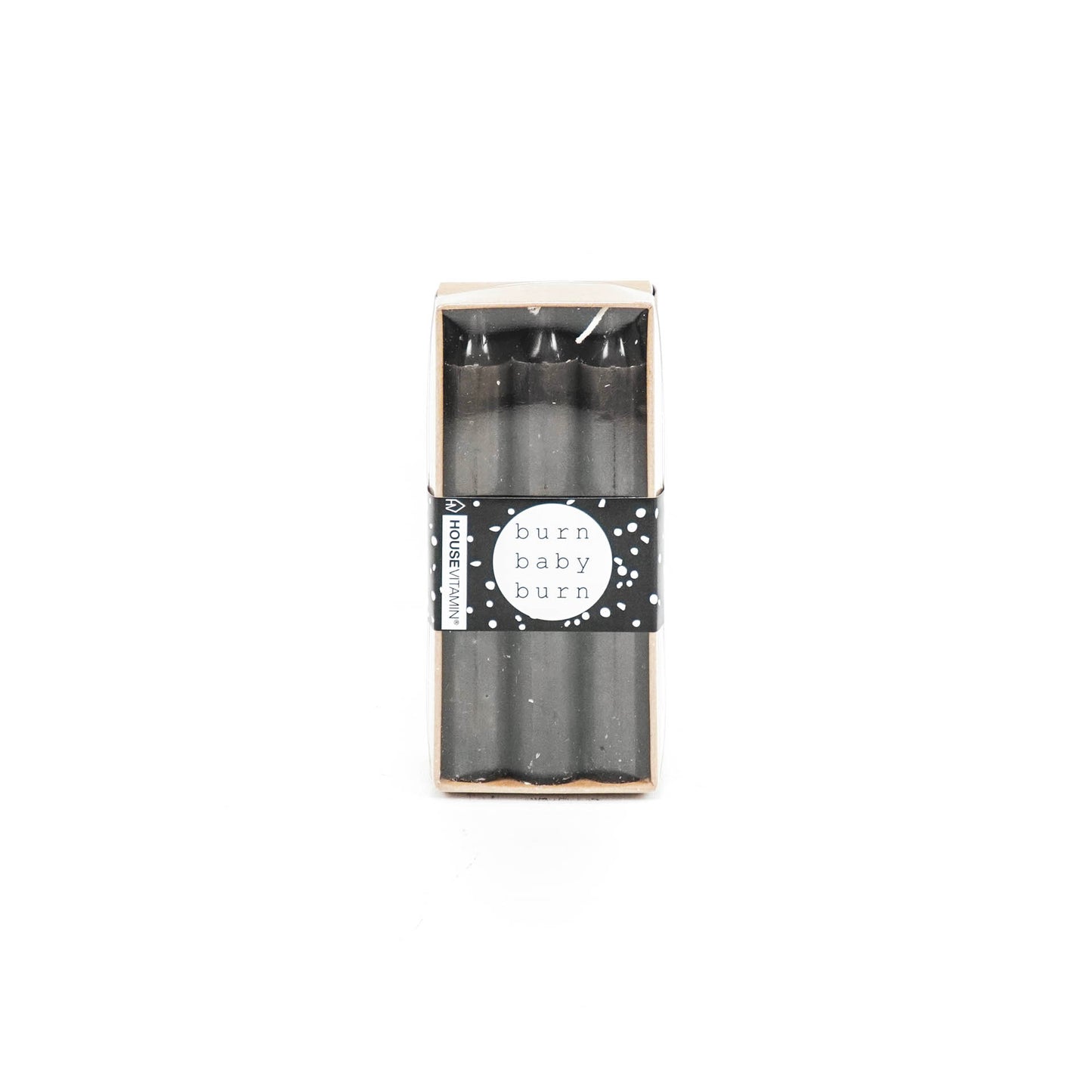 HV Candles 6 pcs - Black 2,3x14cm