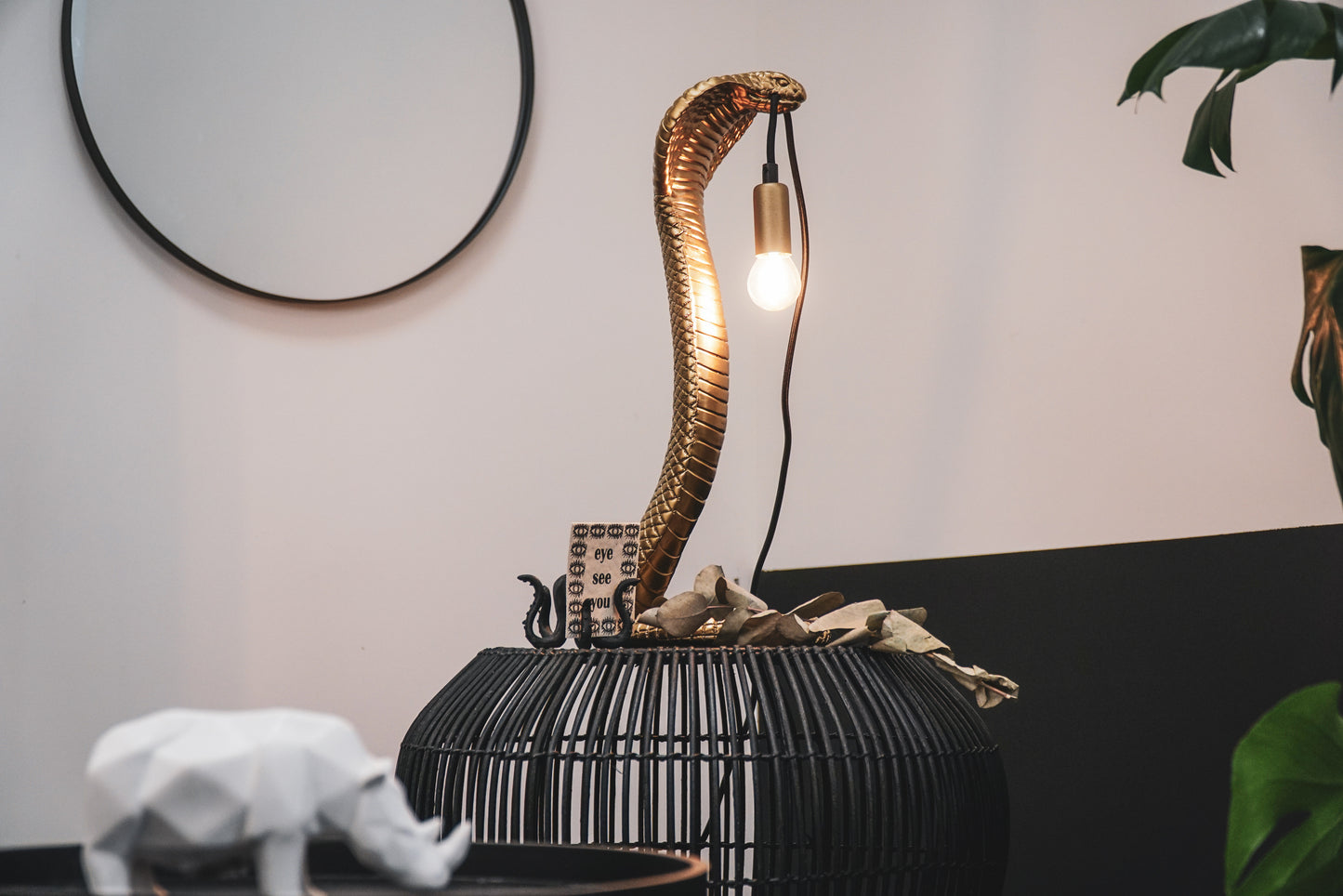 HV Snake Lamp Gold - E14 20x20x49cm