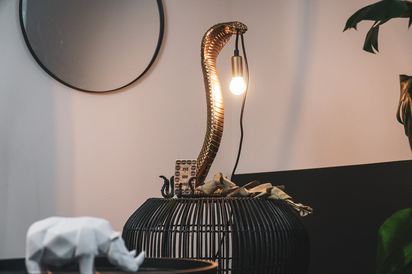 HV Snake Lamp Gold - E14 20x20x49cm