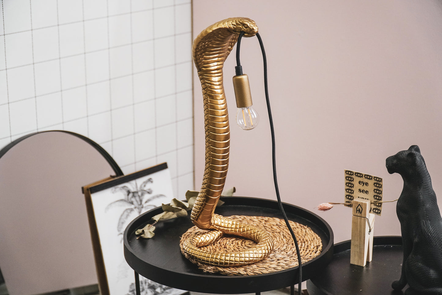 HV Snake Lamp Gold - E14 20x20x49cm