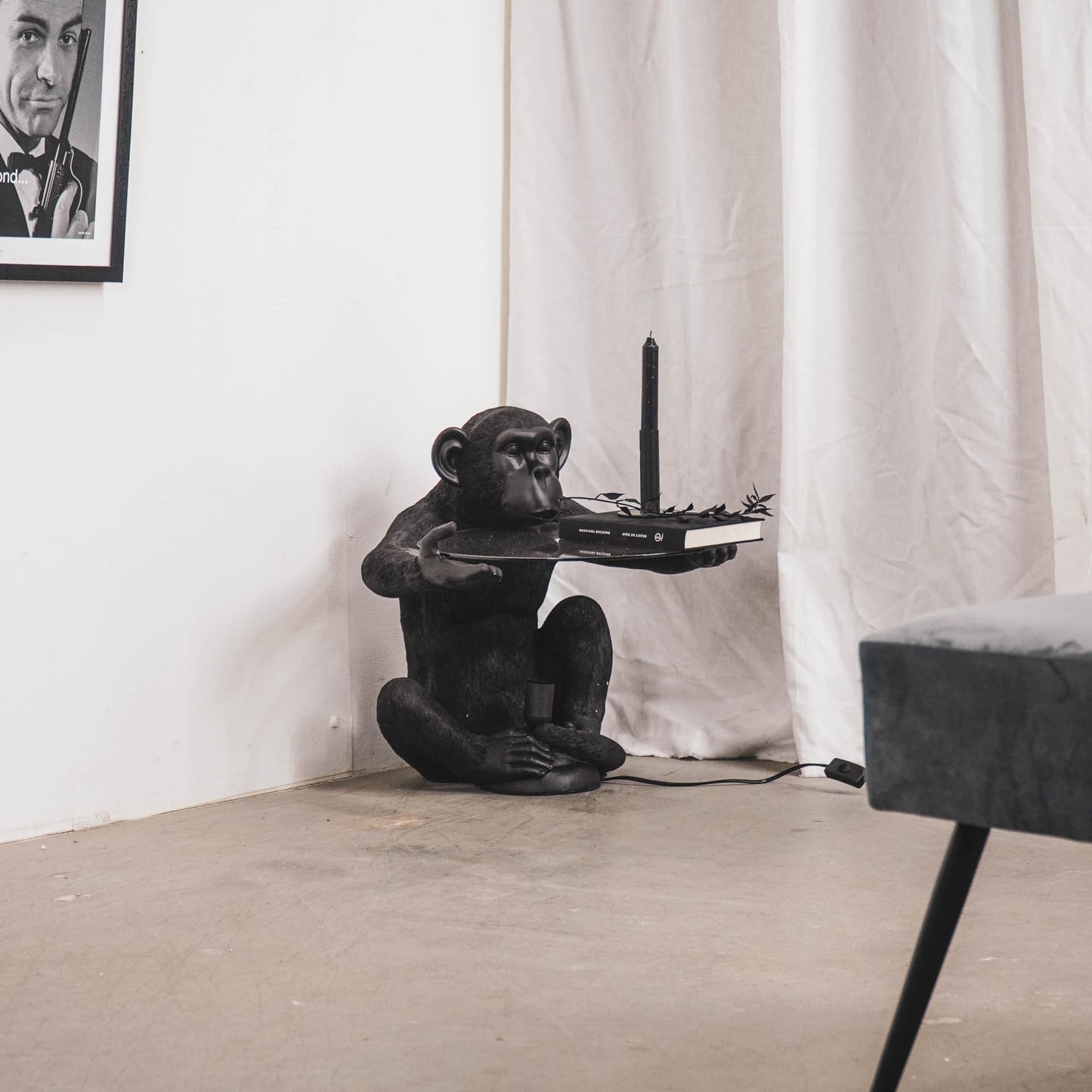 HV Monkey Lamp Table - Black - 50 cm