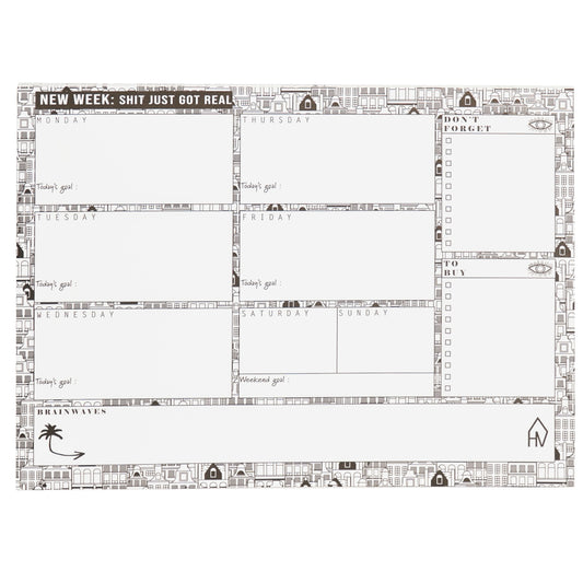 Housevitamin Weekly planner Amsterdams  -  Black/White - A4