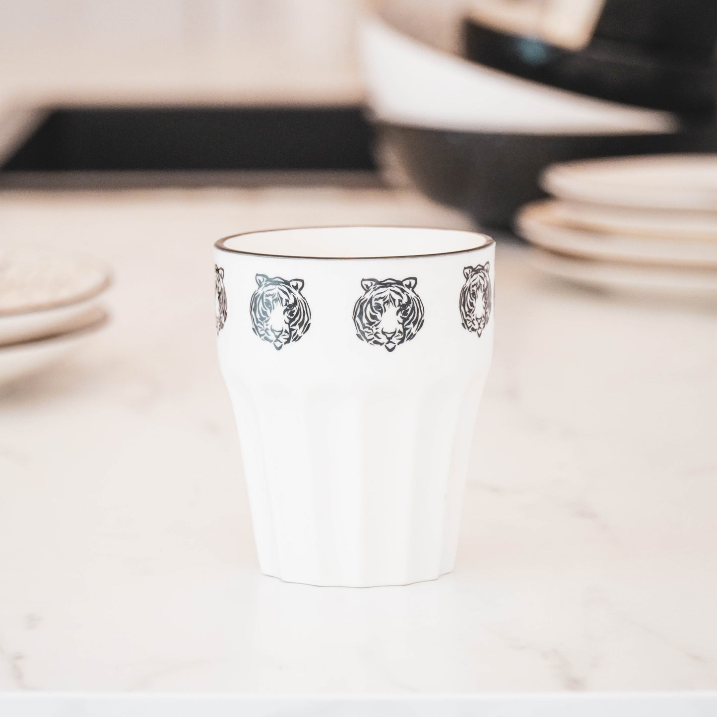 HV White Cup 9,5x11 cm - Tiger
