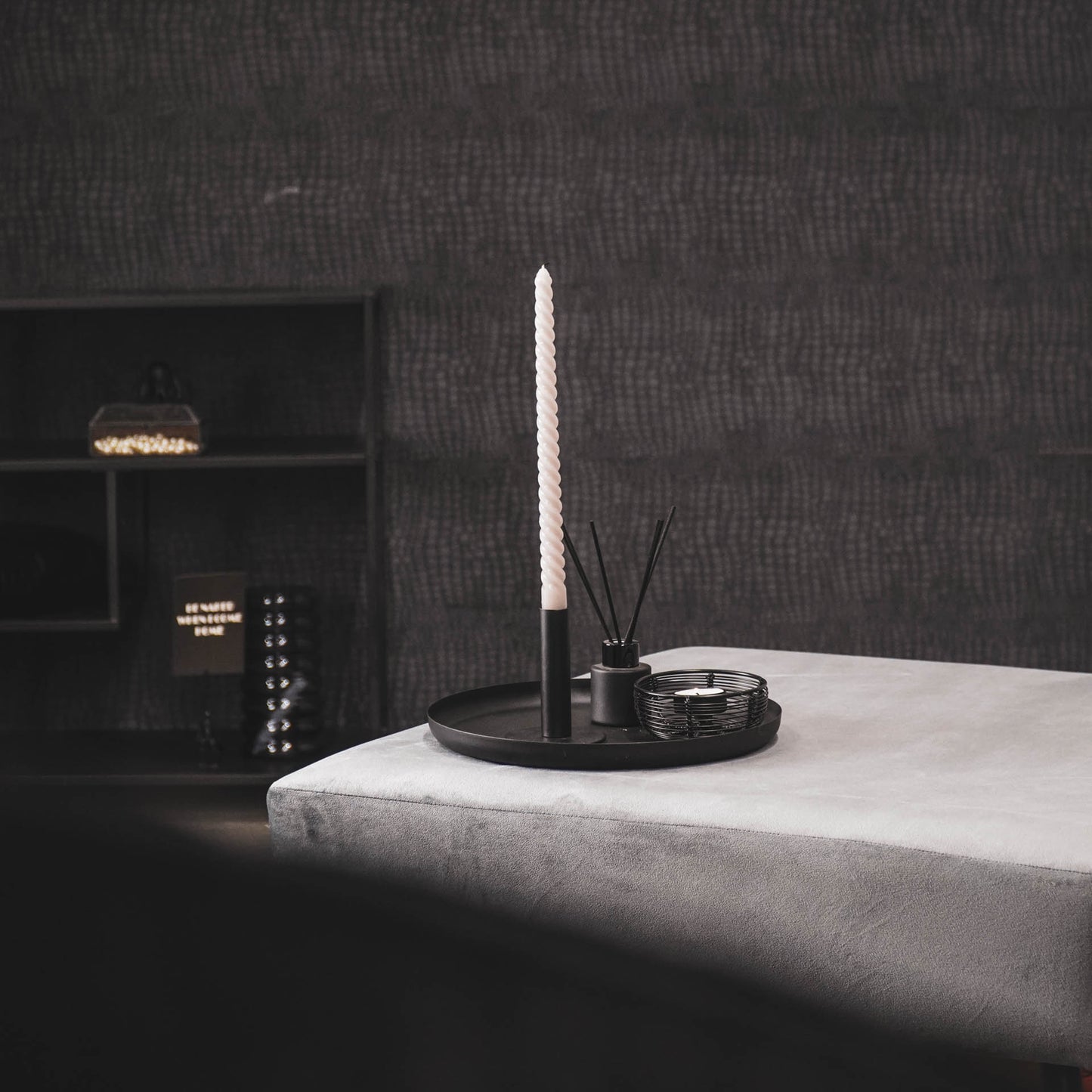 HV Twisted Candles 4 pcs - Grey - 2x30cm