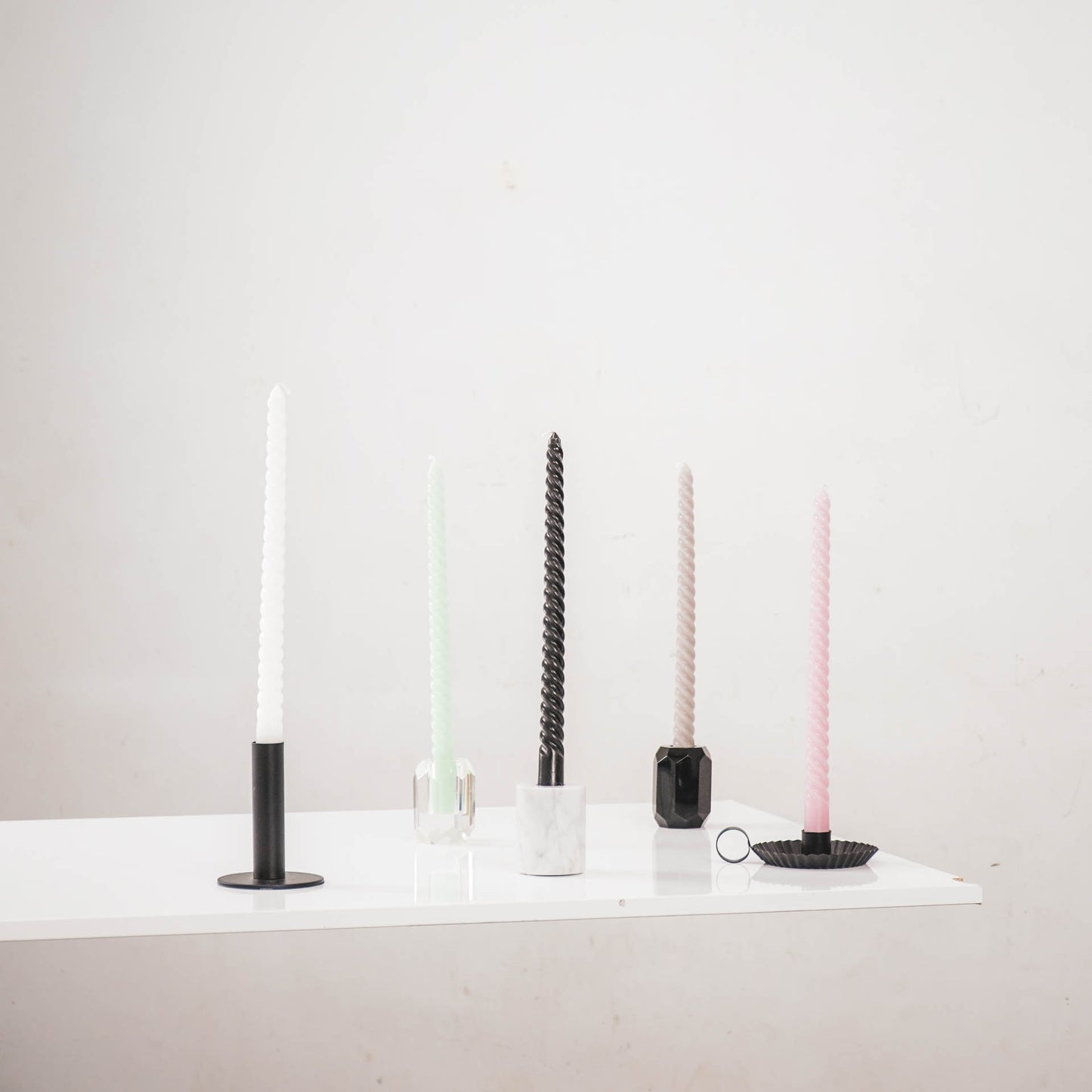 HV Twisted Candles 4 pcs - Grey - 2x30cm