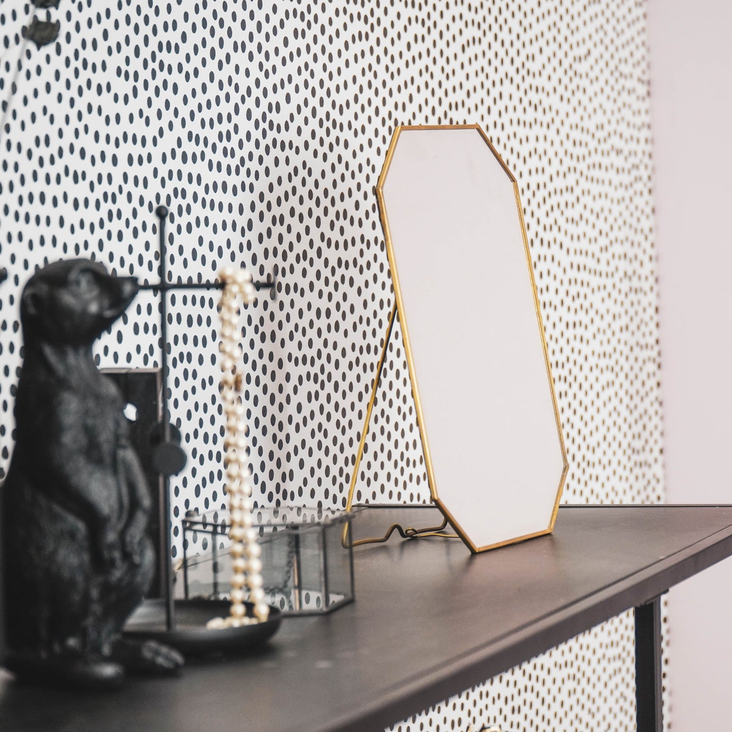 HV Octagular Mirror - Brass - 30x20x1cm