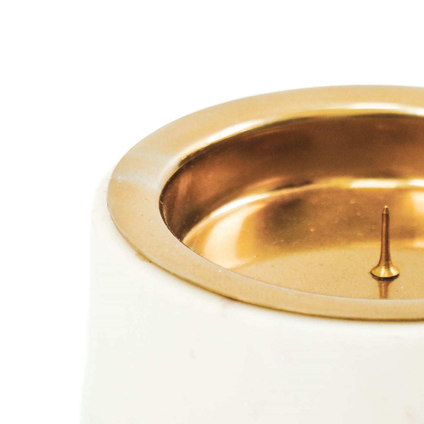 HV Marble Pillar Candleholder - White/Gold