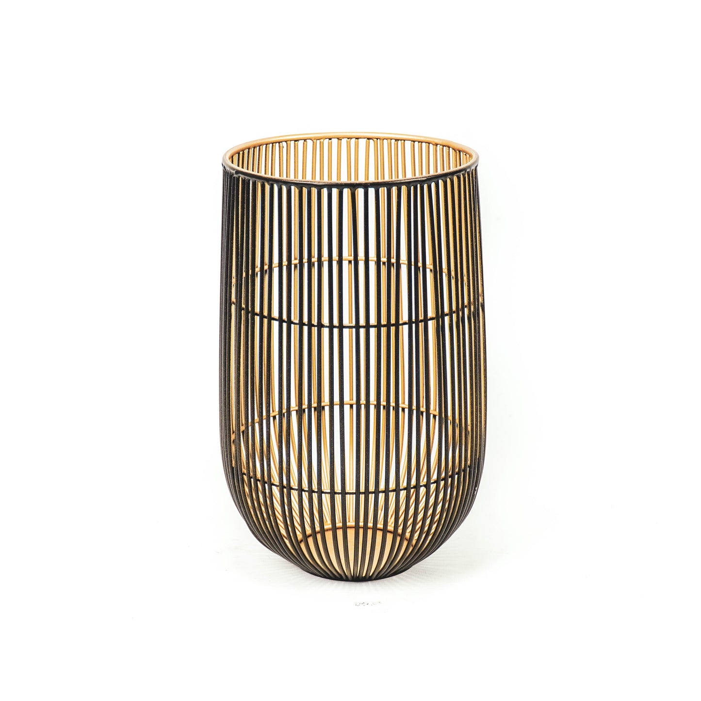 HV Candleholder Black/ Gold - 15x15x25cm