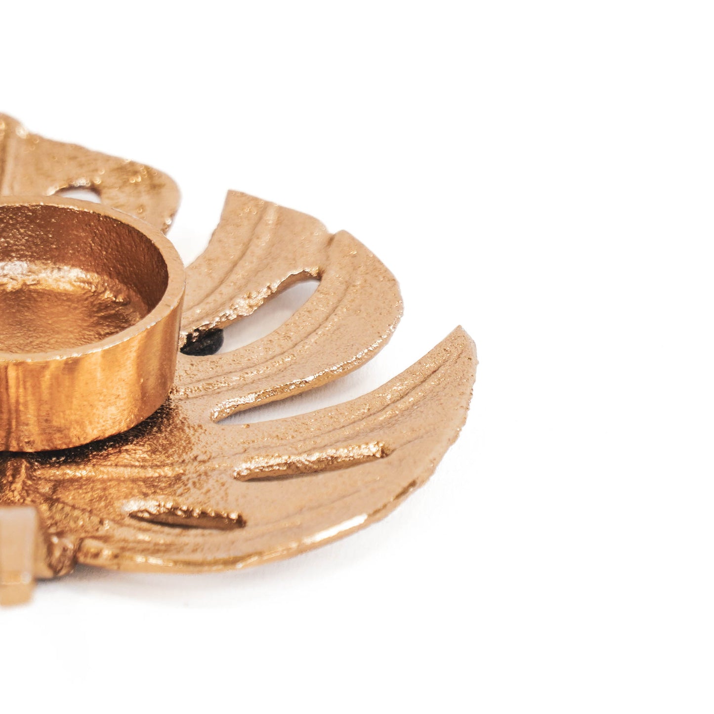 HV Candleholder Monstera- Gold-16x12x4