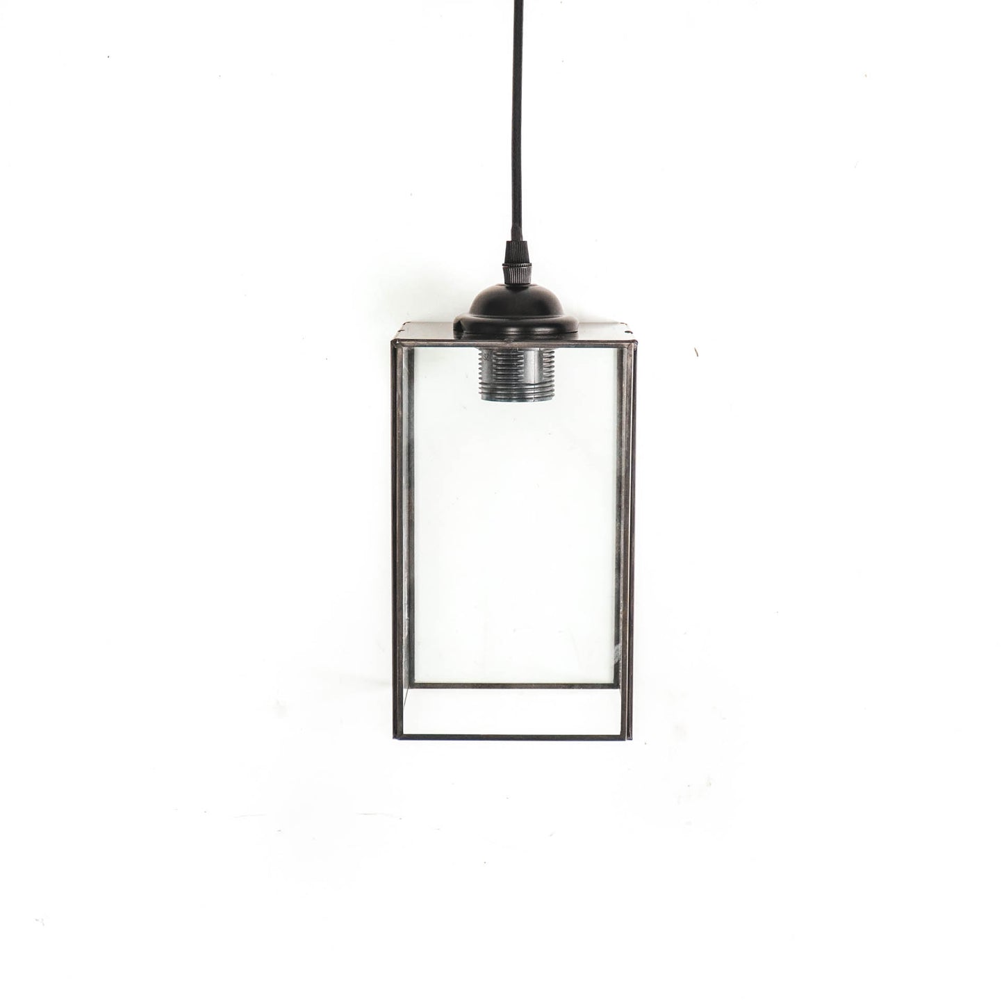 Lamp - Hang Lamp - Metal/Glass - Black - 12x12x20cm