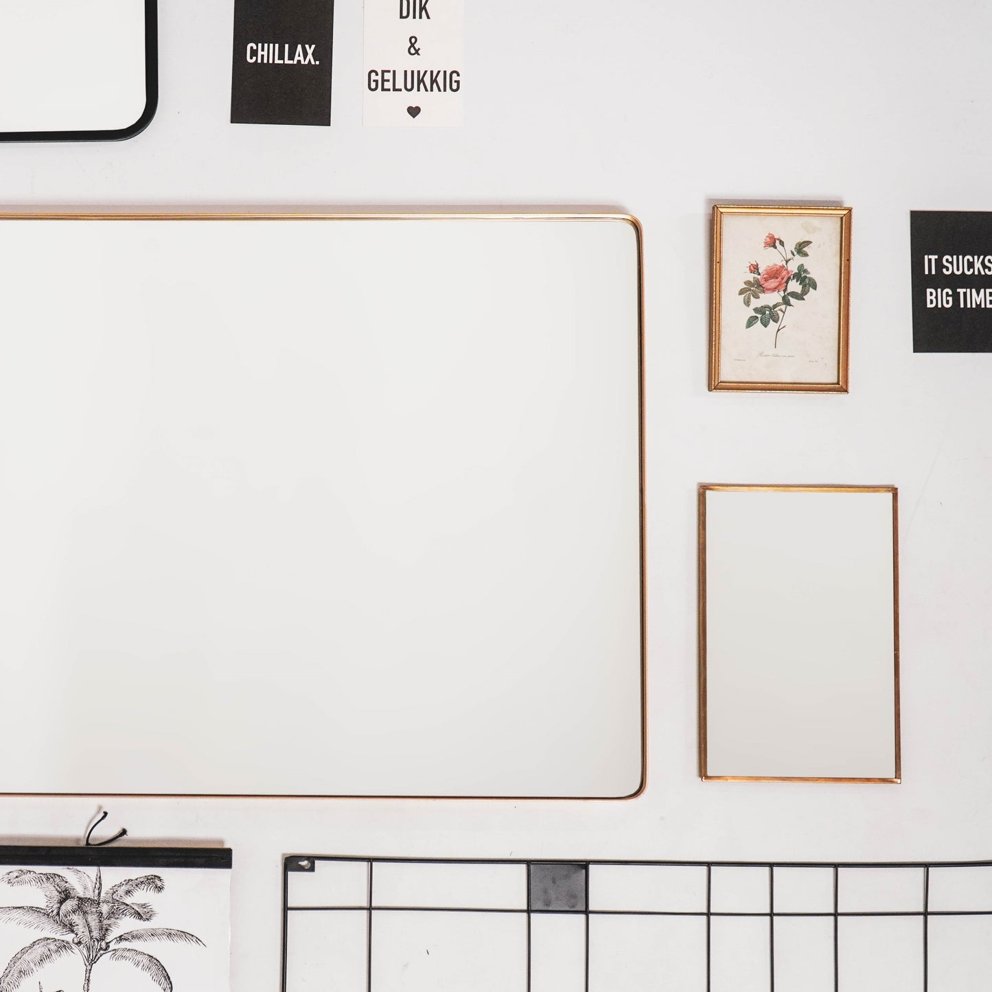 HV Rectangular Metal Mirror - Gold - 60x80cm