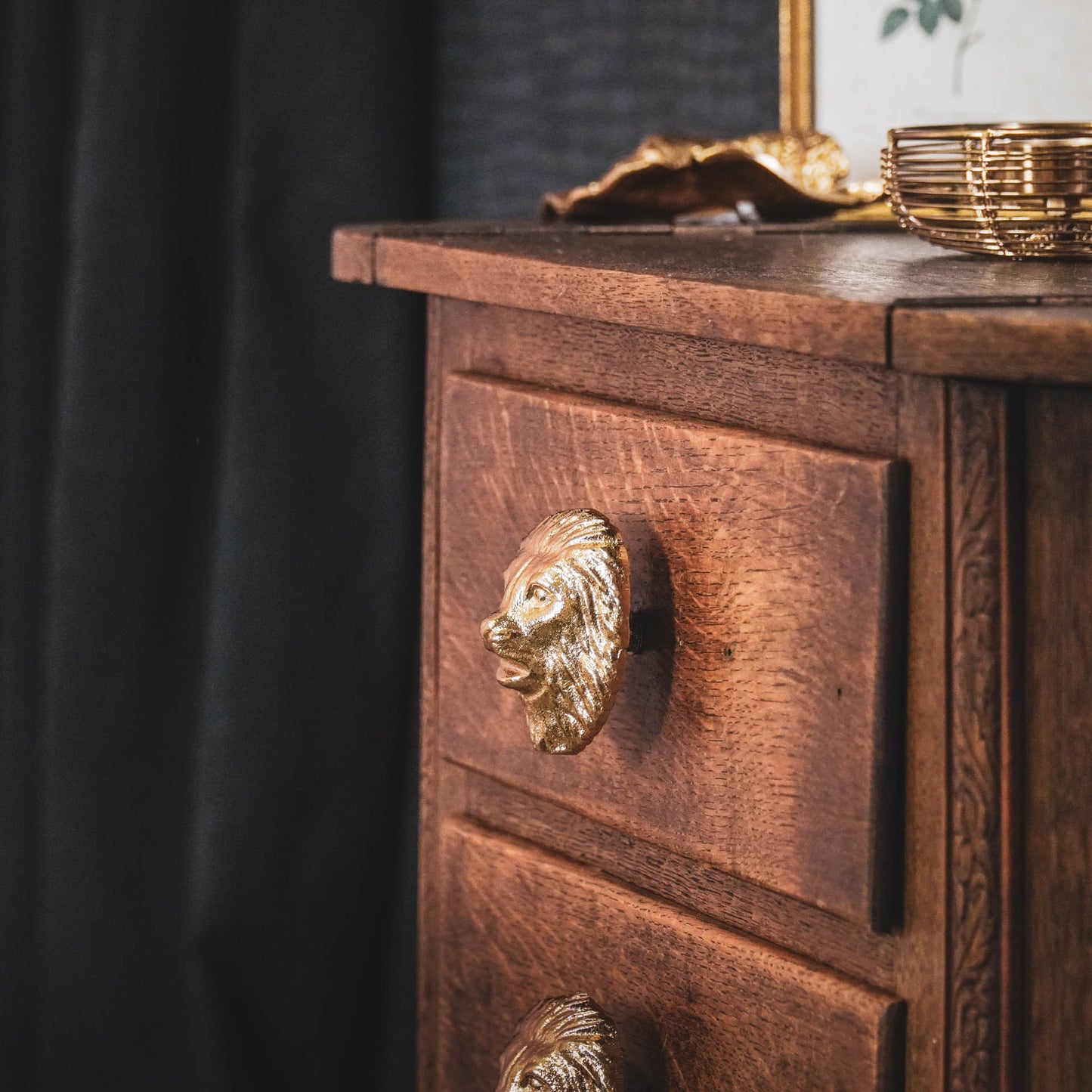 HV Doorknobs Lion - Gold - 8x8x5cm