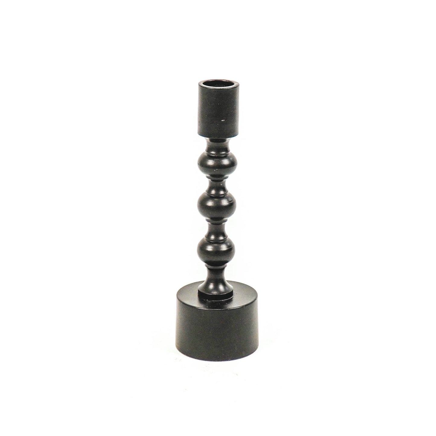 HV Bubbled Candleholder - Black - 6x6x20cm