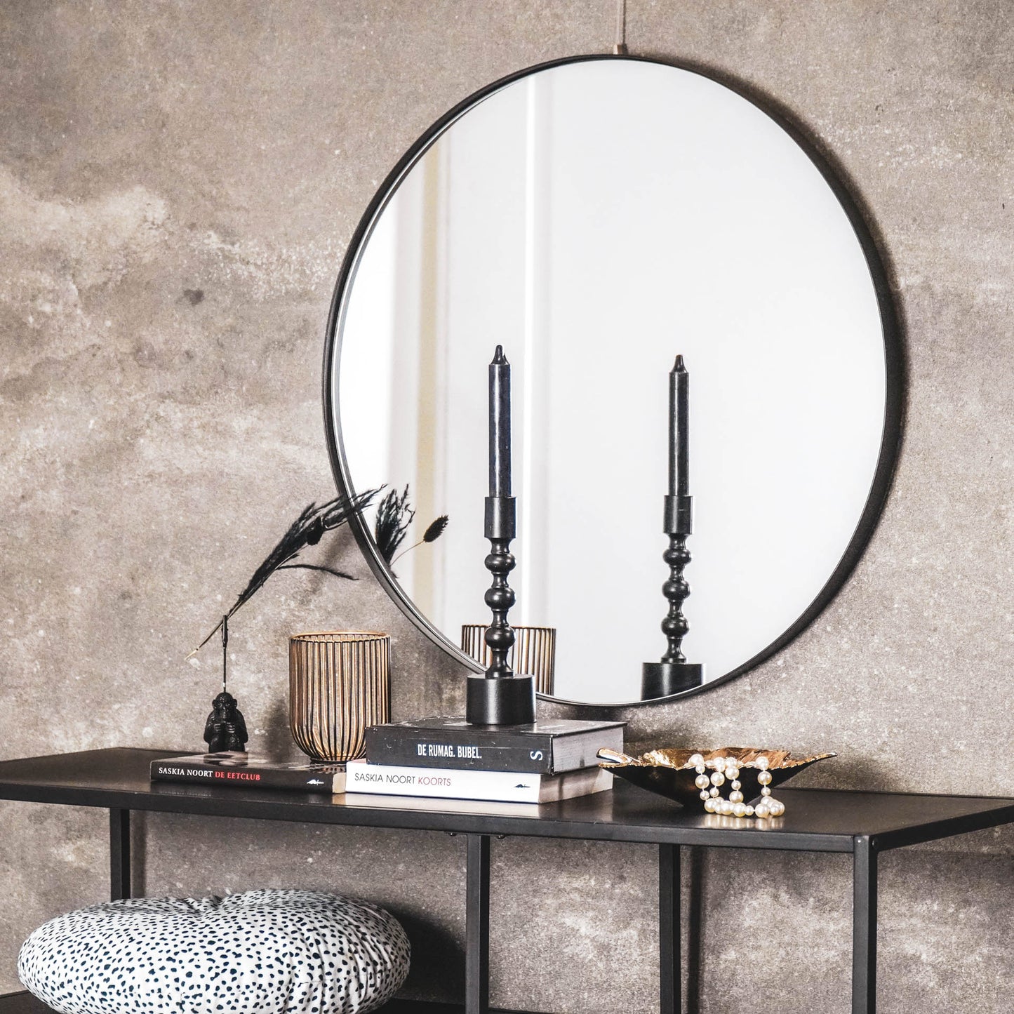 HV Bubbled Candleholder - Black - 6x6x20cm