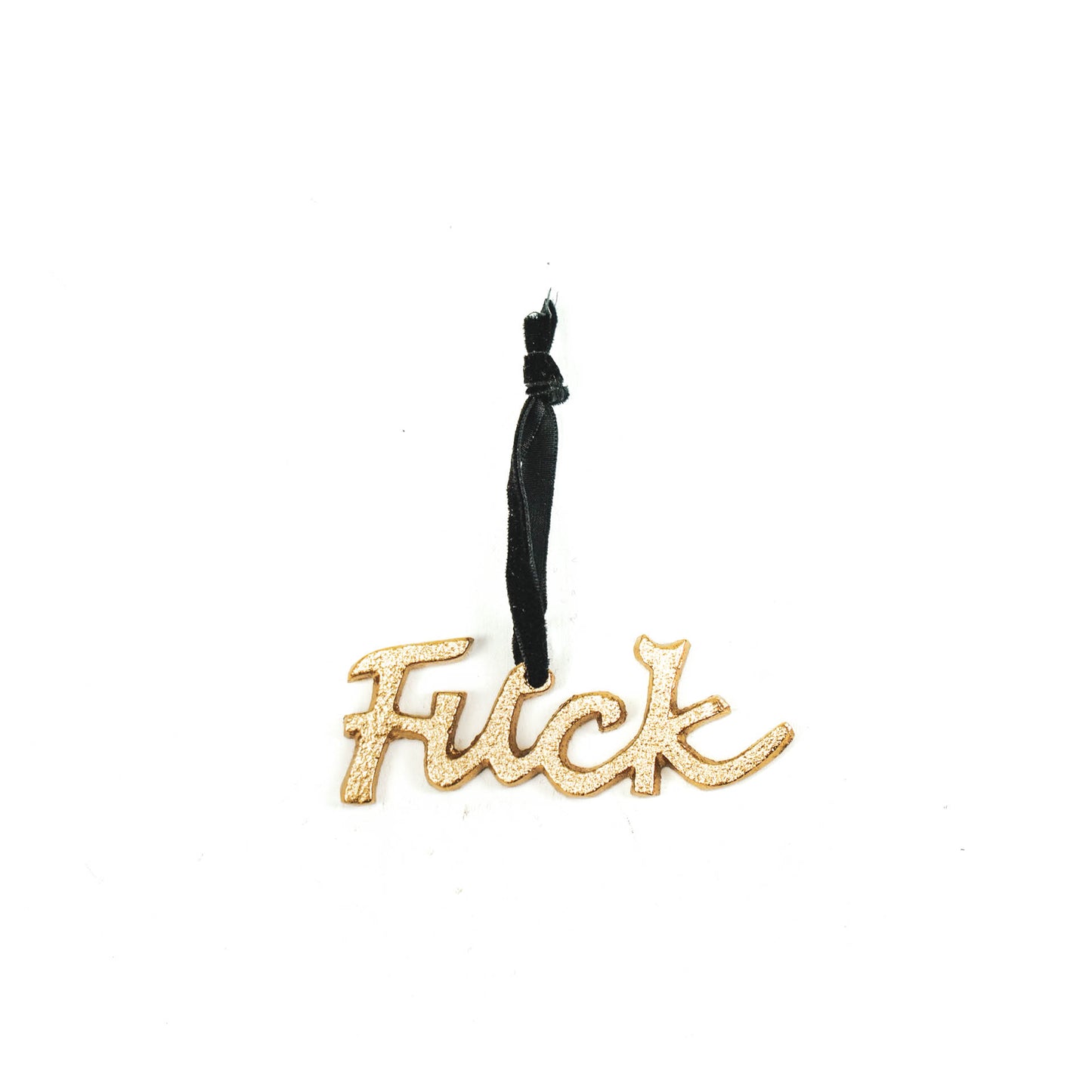 HV Kersthangers 'FUCK' - Goud - 11x5,5cm