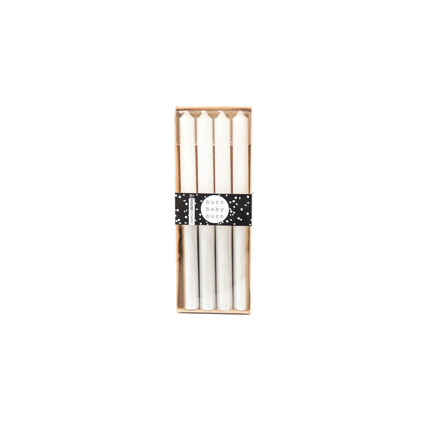 HV 4 Candle - White/Silver - 2x25 cm