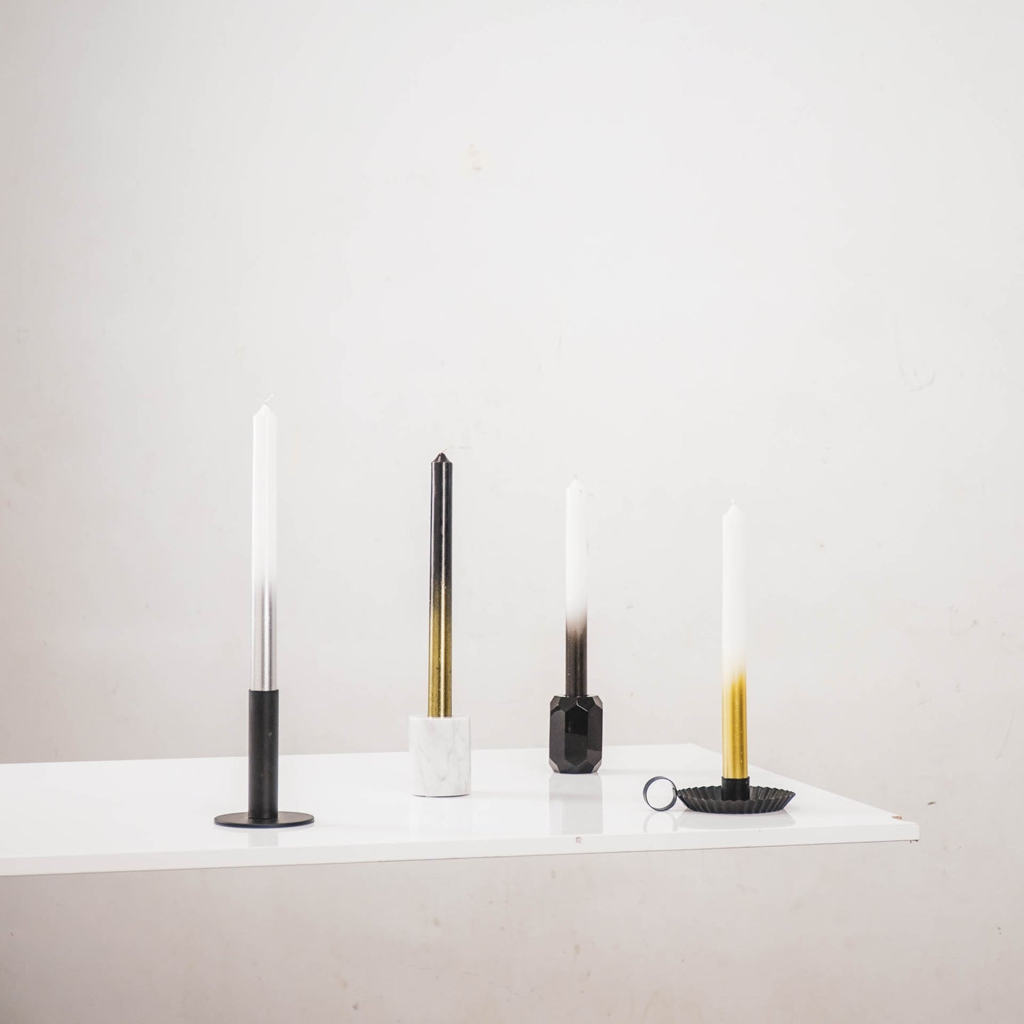 HV 4 Candle - White/Silver - 2x25 cm