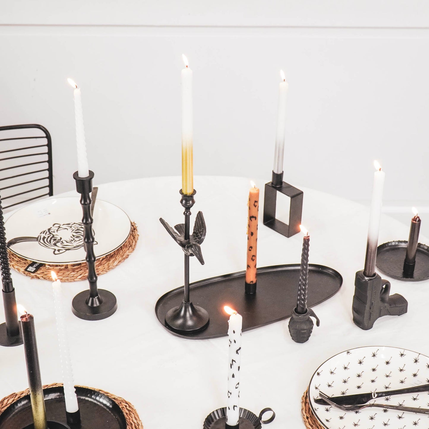 HV 4 Candle - White/Silver - 2x25 cm