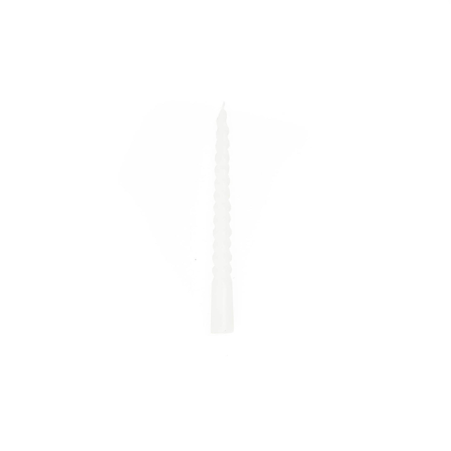 HV Twisted Candles 4 pcs - White - 2x20cm