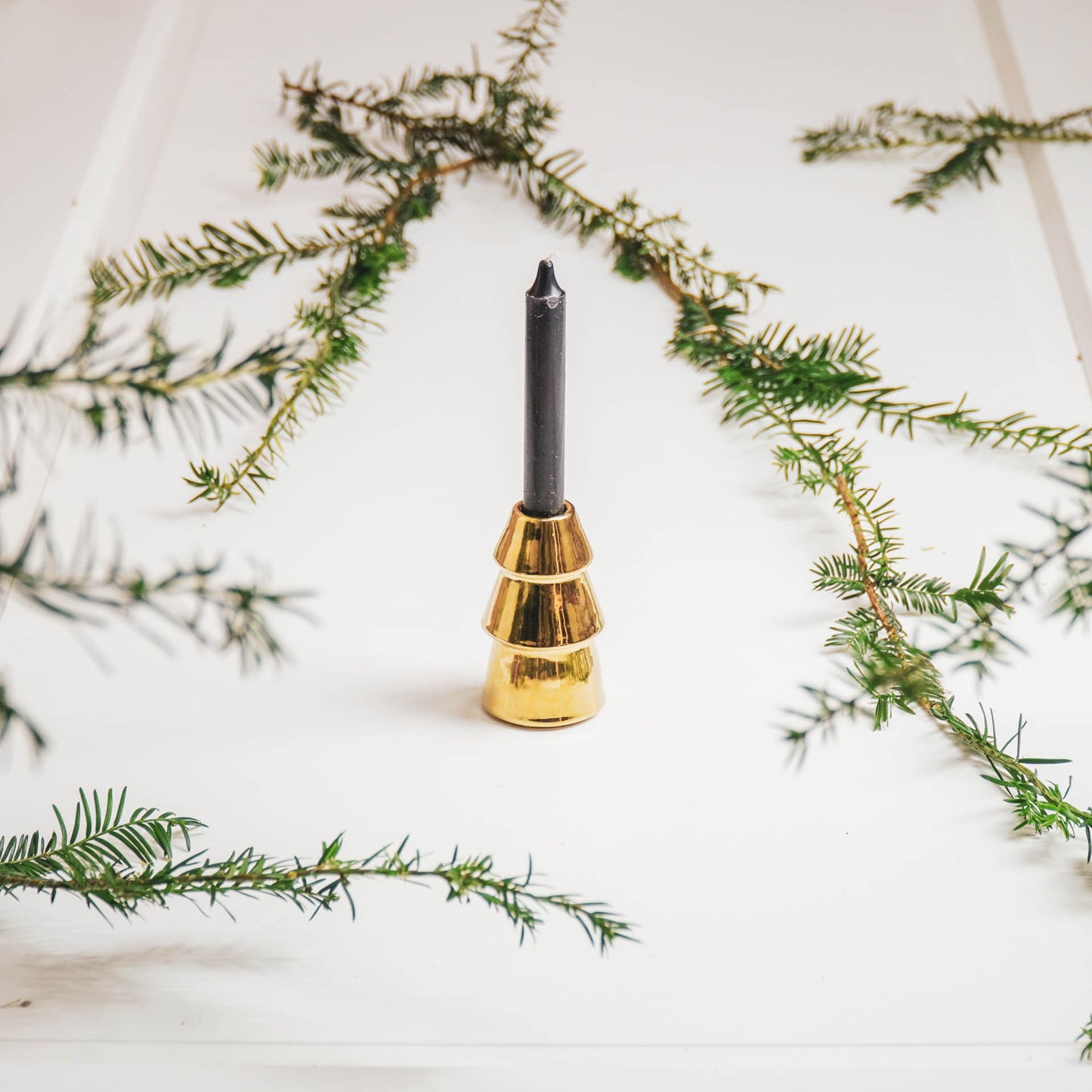 HV Golden Xmas Tree Candleholder - 7x12cm