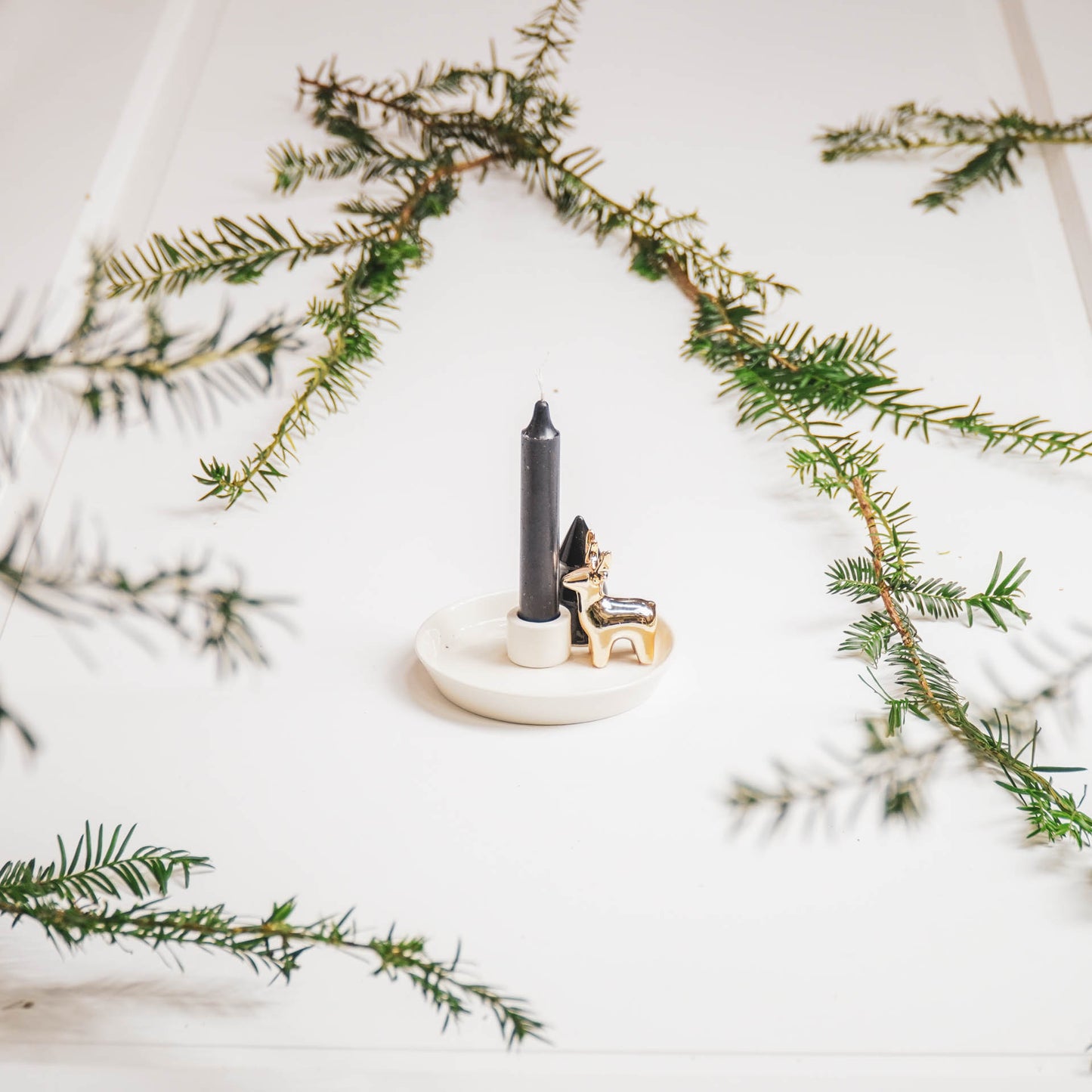HV Candleholder X mas tree/Reindeer - 14x14x7cm