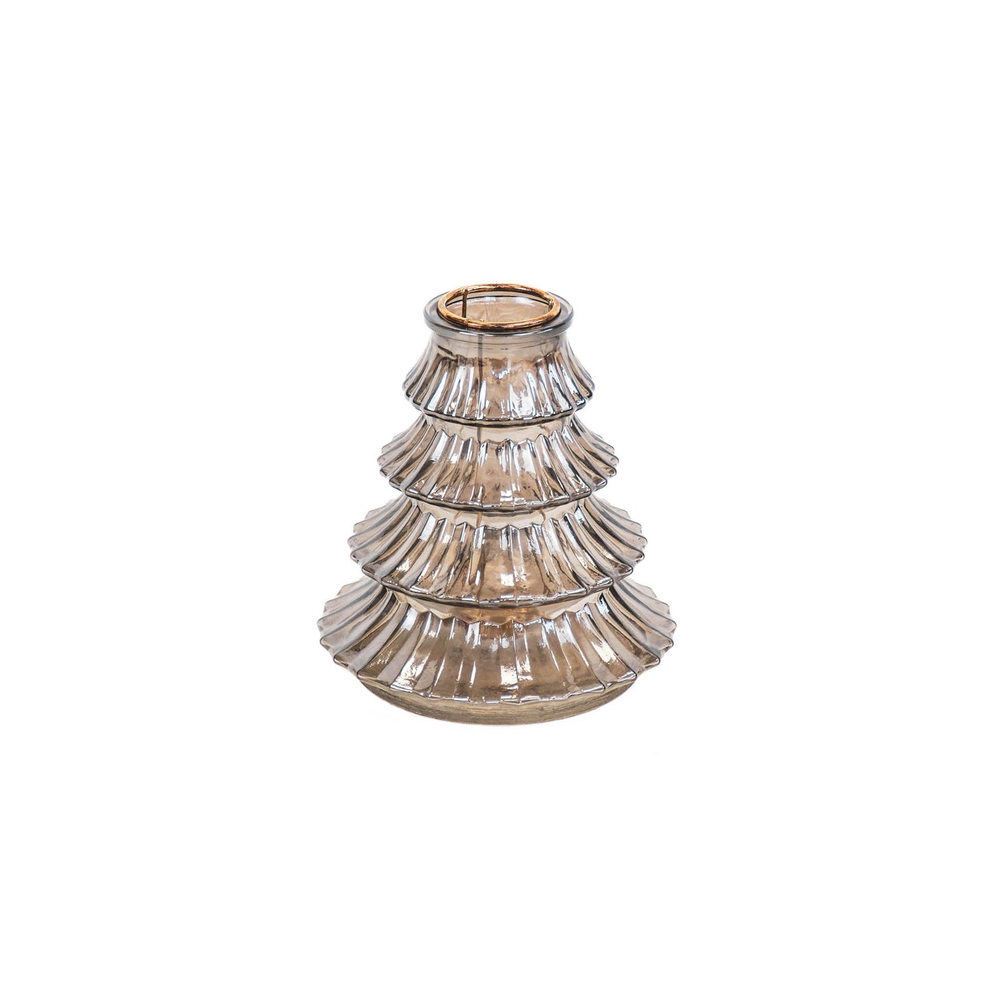 HV Xmas tree candleholder - Black Glass - 16x17