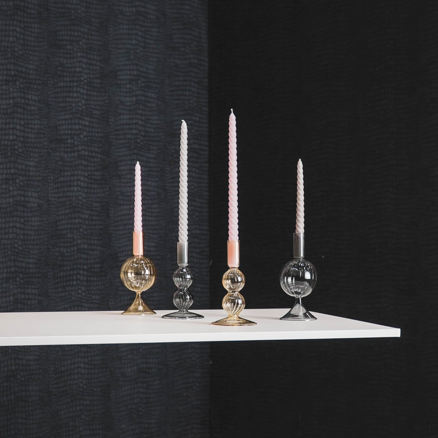 HV Bubble Candleholder - Smokey - 8x18cm