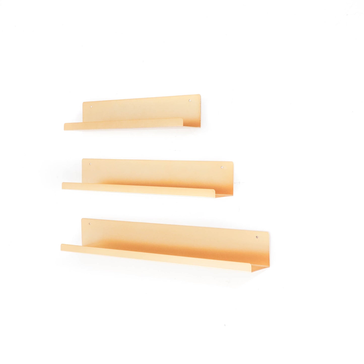 HV Set of 3 Metal Wall Shelfs - Gold