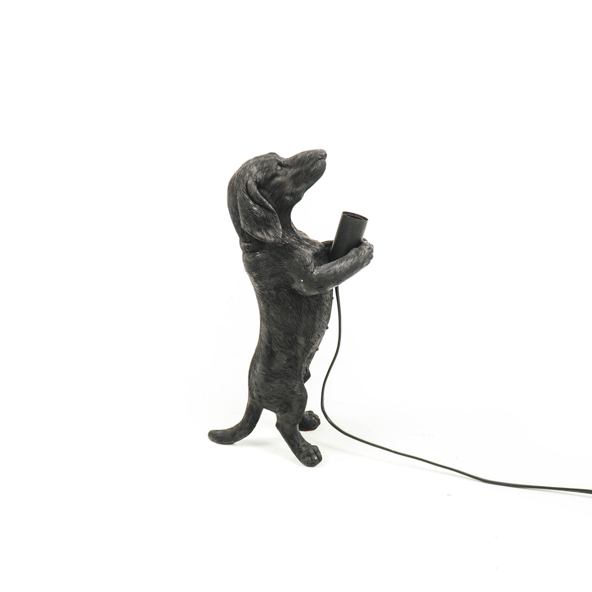 Table Lamp - Dachshund Lamp - Polyresin -Black - E14 - 10x15x38cm