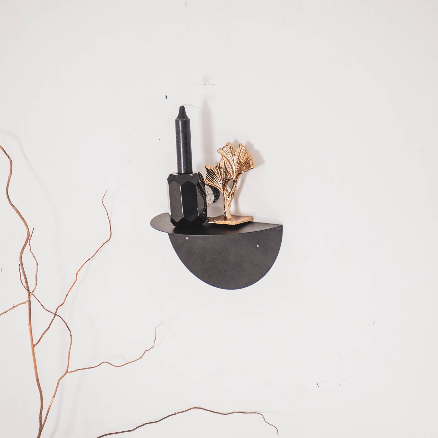 HV Round Shelf - Black - 20x10x10cm
