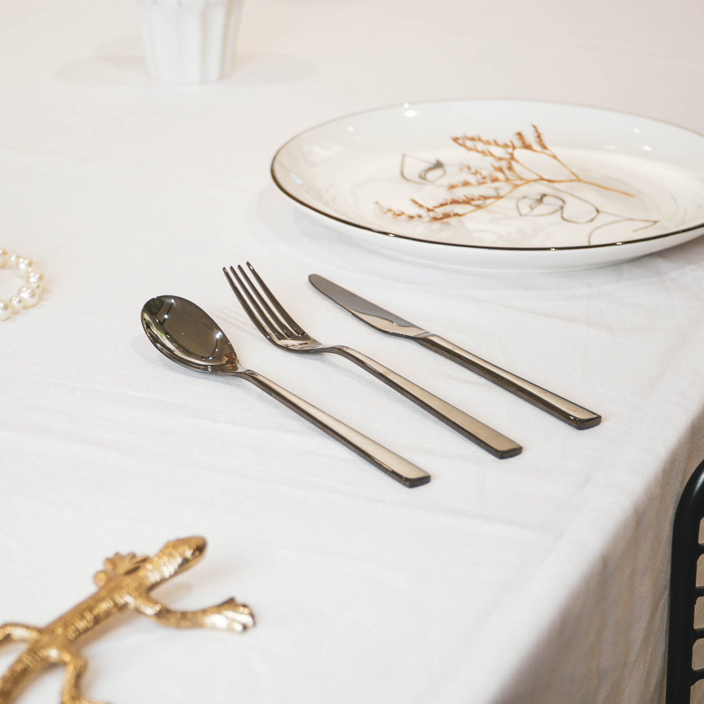 HV Black Cutlery - 12 pcs - Stainless steel