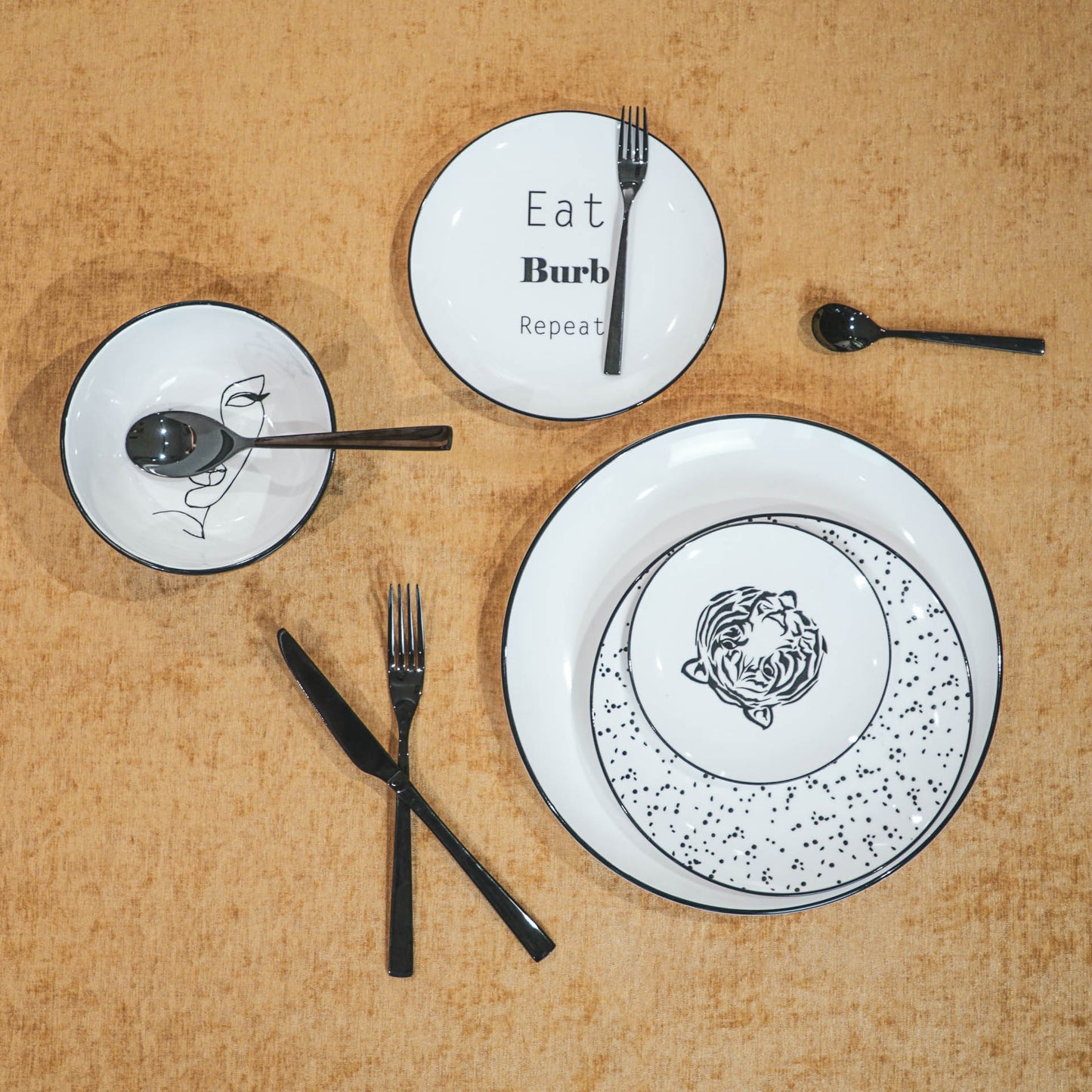 HV Black Cutlery - 12 pcs - Stainless steel