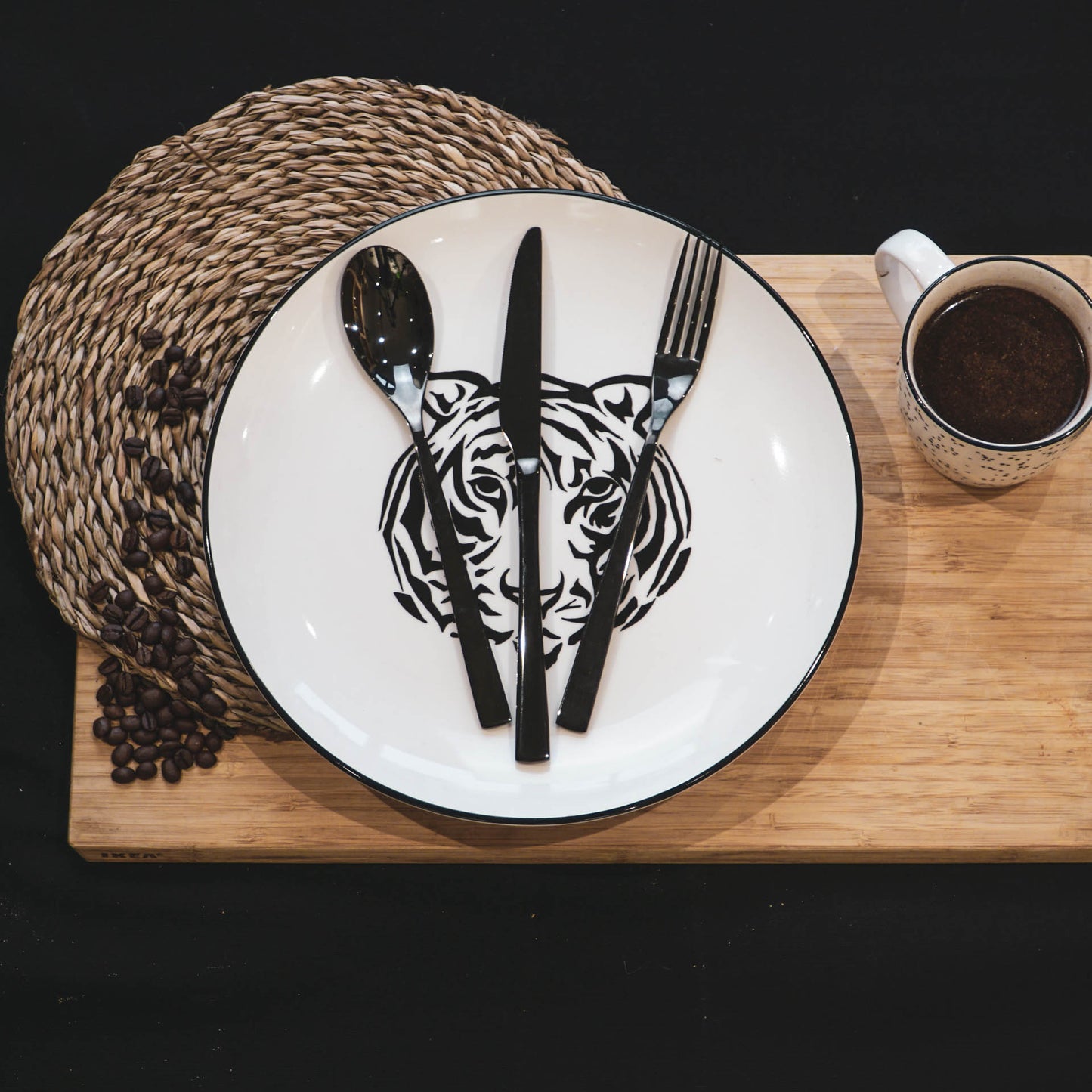HV Black Cutlery - 12 pcs - Stainless steel