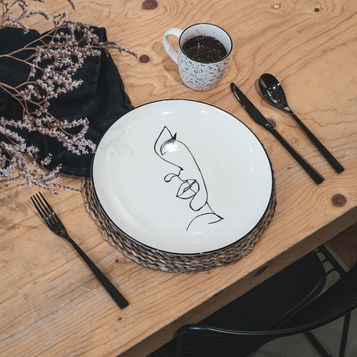 HV Black Cutlery - 12 pcs - Stainless steel
