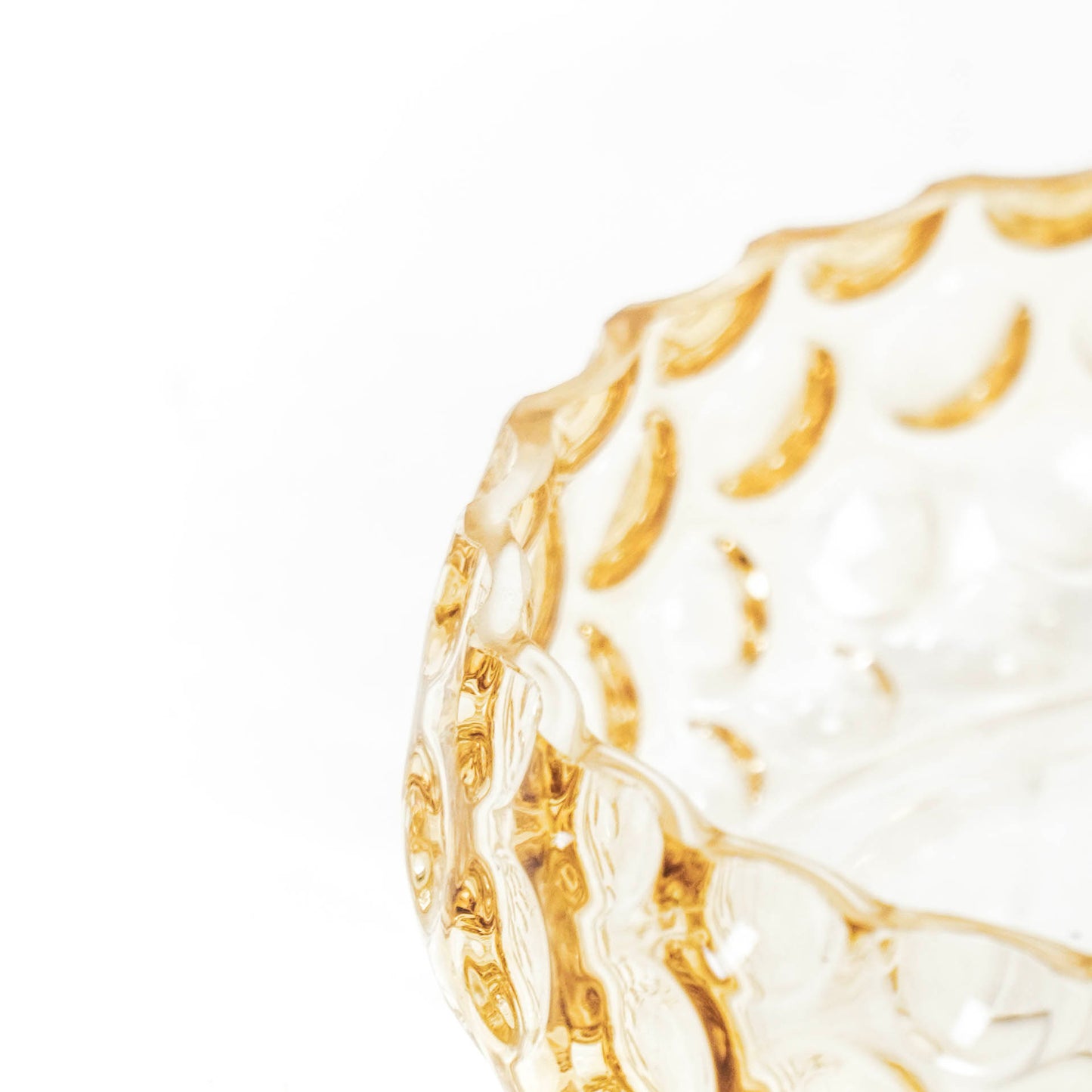 HV Dented Glass Bowl - Amber - 16x5cm
