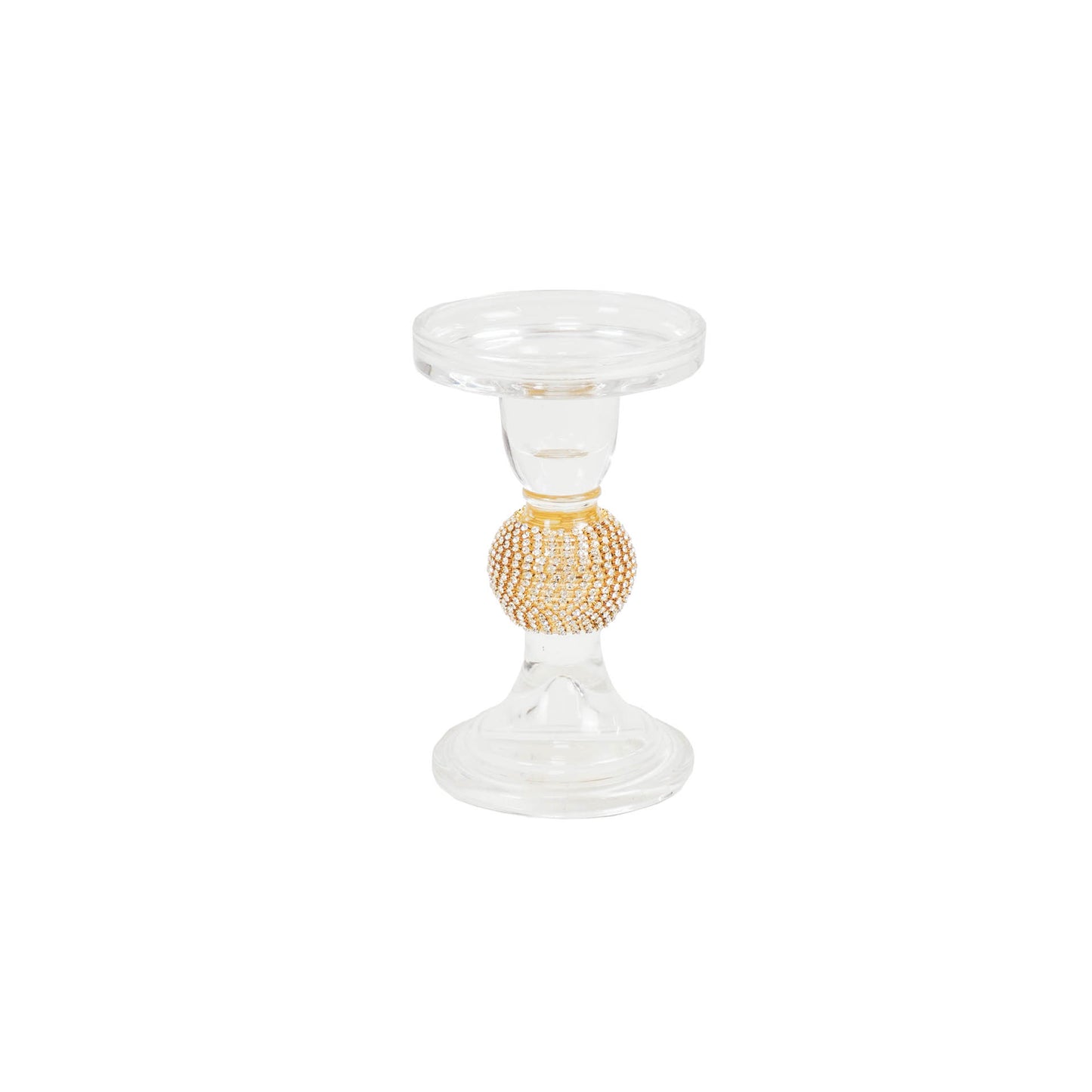 HV Glass Candleholder - Gold - 8.5x14cm