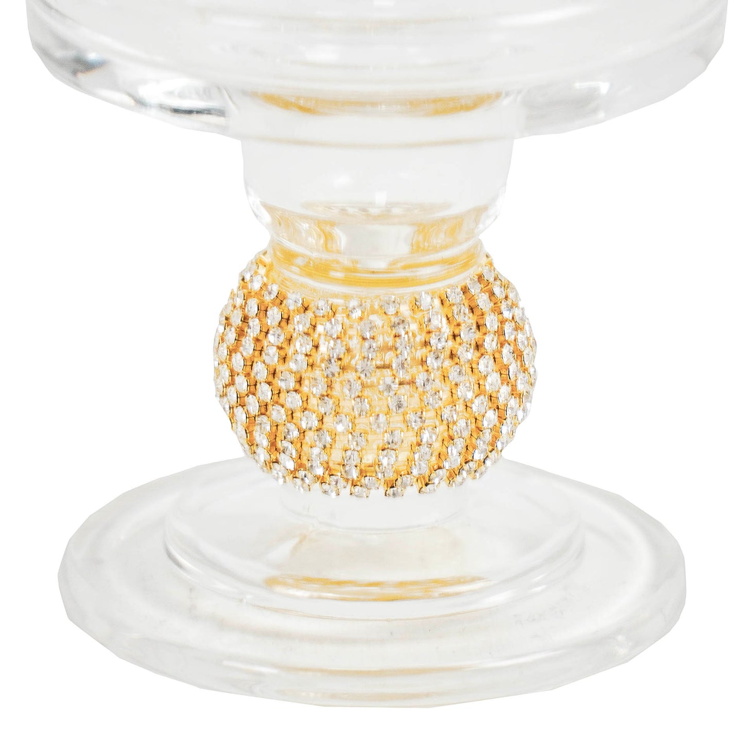 HV Glitter Glass Candleholder - Gold - 8.5x8.5cm